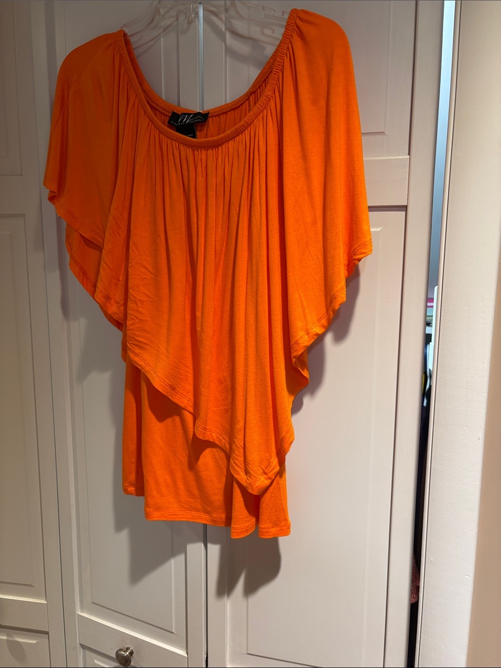 Midnight Velvet Vibrant Orange Draped Tunic